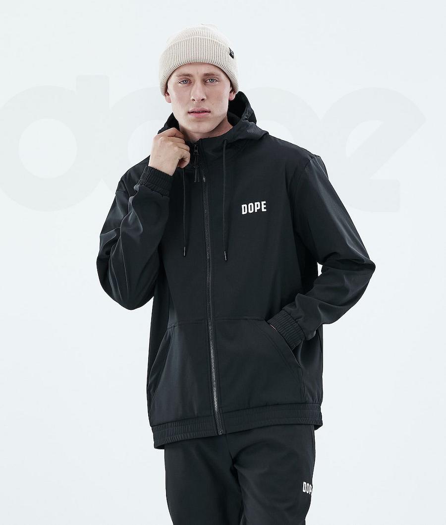 Black Men\'s Dope Flight Full Zip Hoodies | NZ_D2442