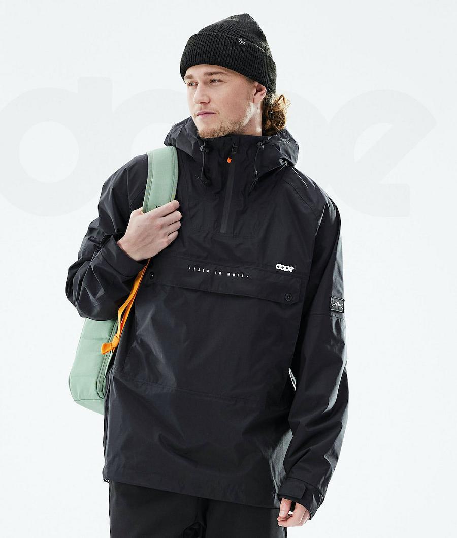 Black Men\'s Dope Hiker Light Outdoor Jackets | NZ_D2197