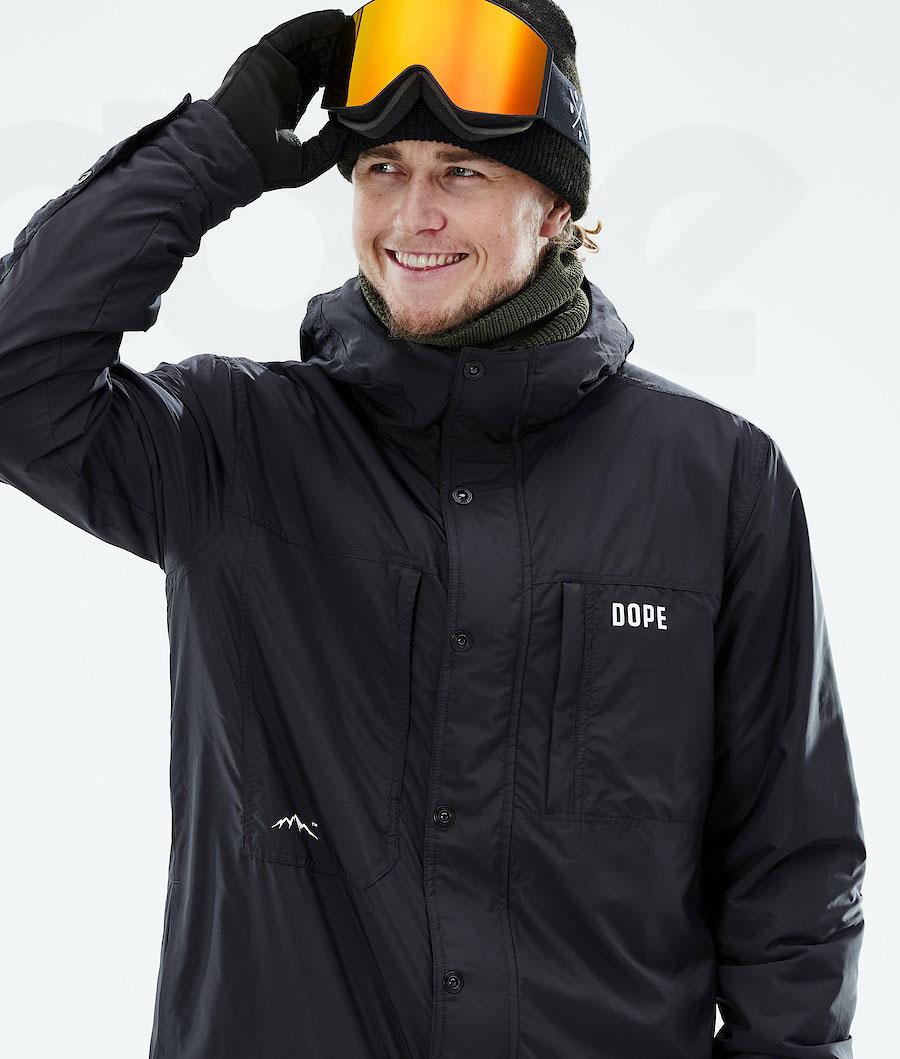 Black Men's Dope Insulated Snowboard Jackets | NZ_D1040