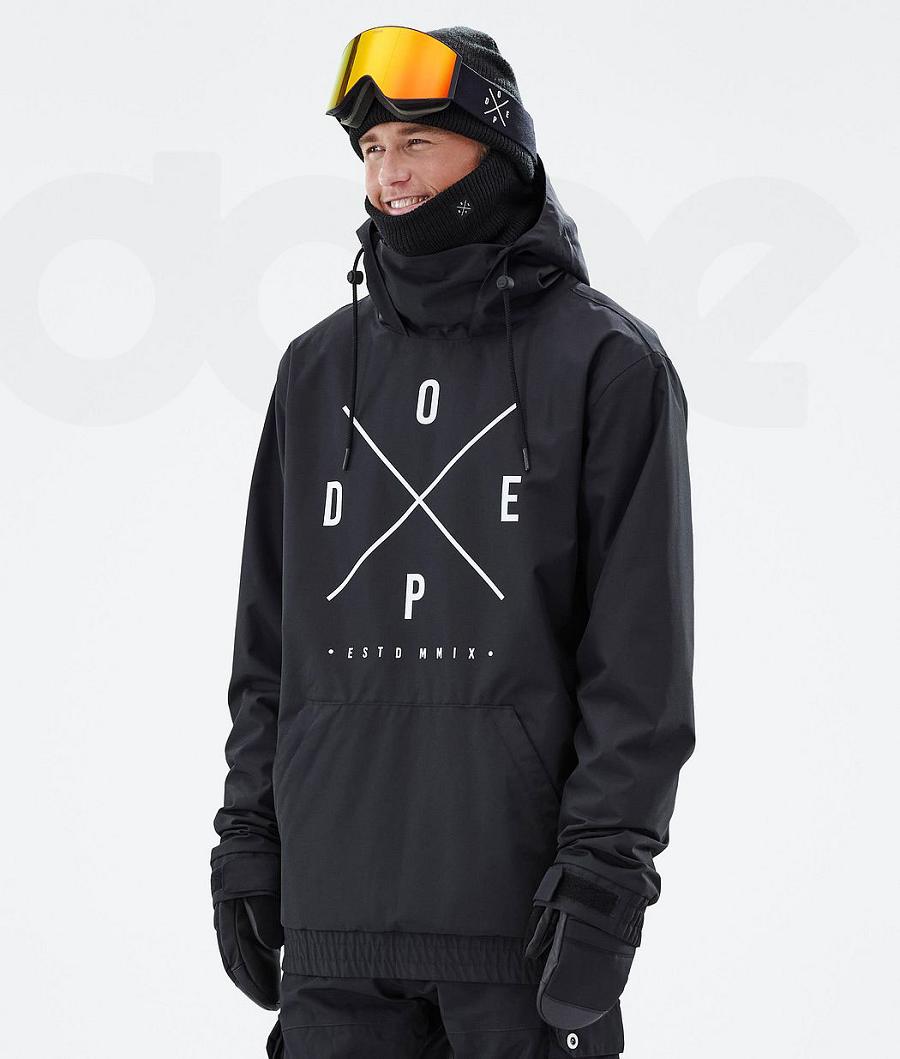 Black Men\'s Dope Migoo Snowboard Jackets | NZ_D2462