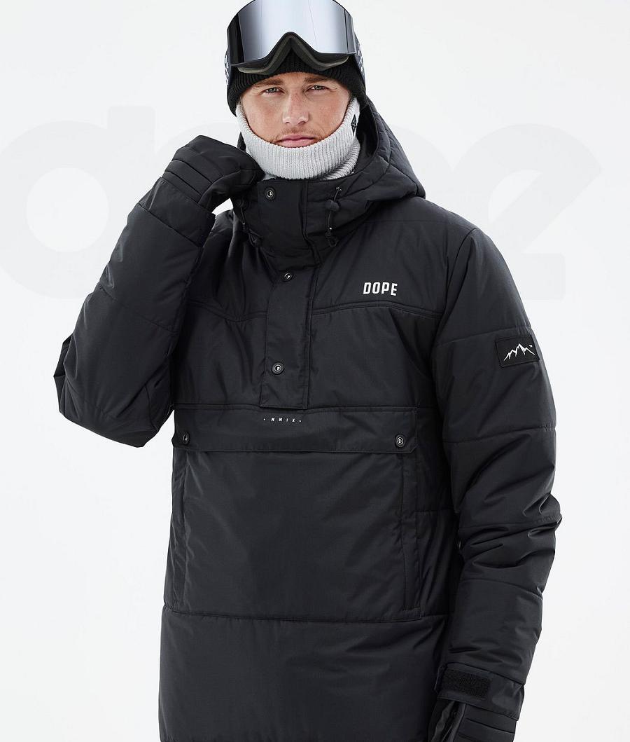 Black Men's Dope Puffer Snowboard Jackets | NZ_D1750