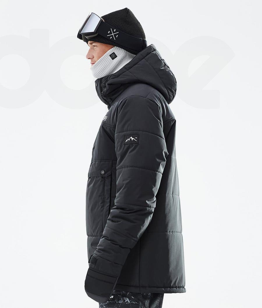 Black Men's Dope Puffer Snowboard Jackets | NZ_D1750