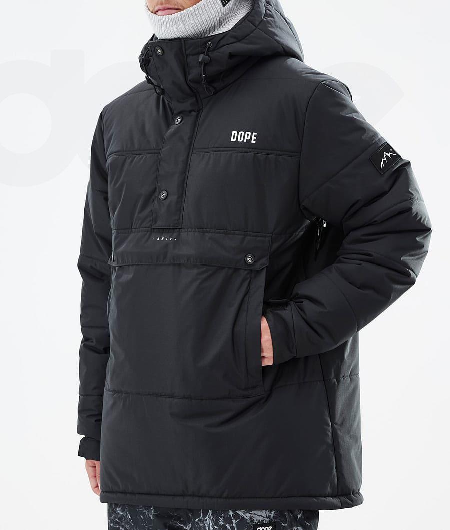 Black Men's Dope Puffer Snowboard Jackets | NZ_D1750