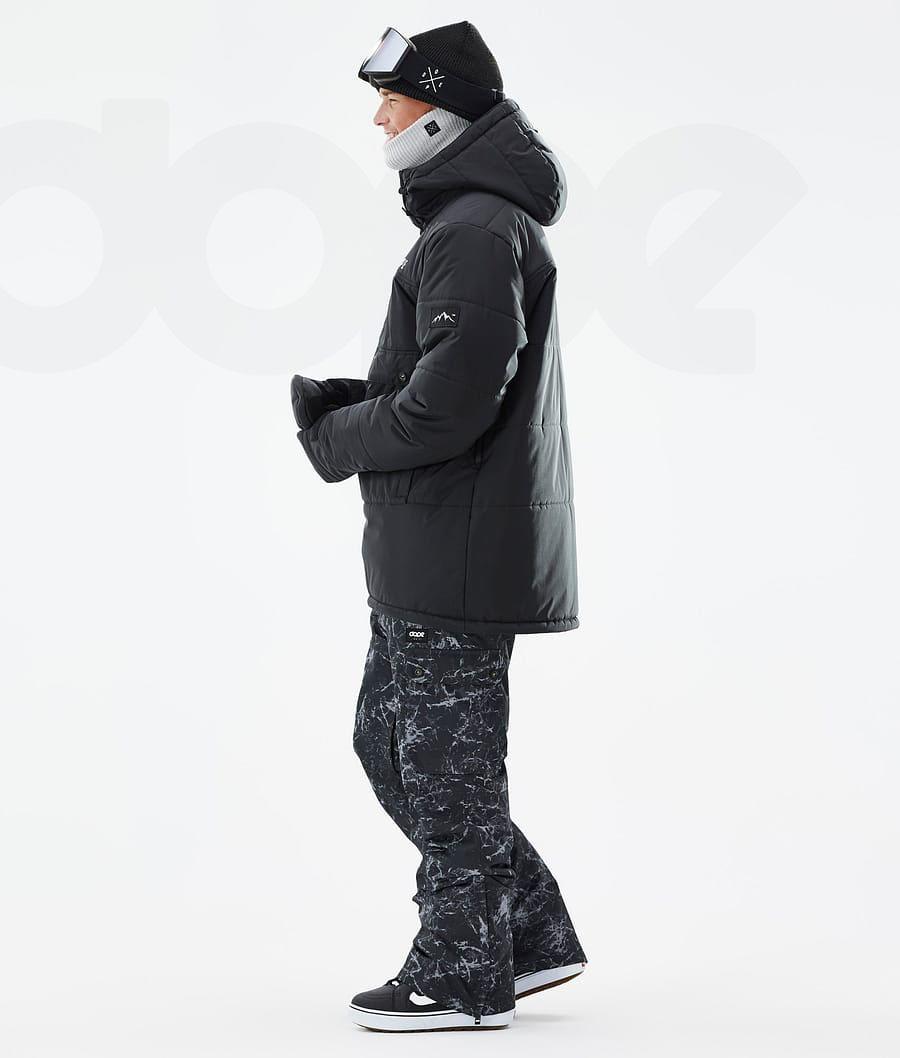 Black Men's Dope Puffer Snowboard Jackets | NZ_D1750