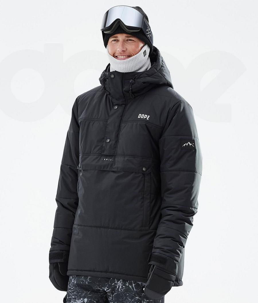Black Men\'s Dope Puffer Snowboard Jackets | NZ_D1750