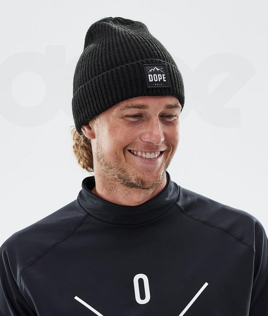 Black Men's Dope Ribbed Paradise Beanies | NZ_D1068