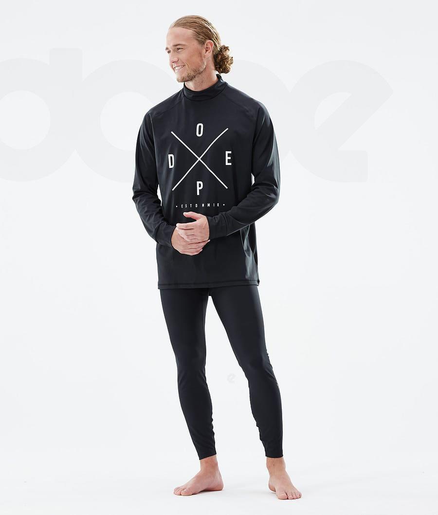 Black Men's Dope Snuggle Base Layer Tops | NZ_D1375