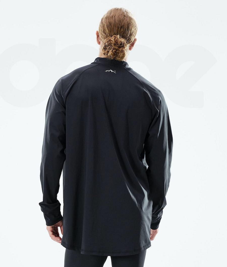 Black Men's Dope Snuggle Base Layer Tops | NZ_D2518