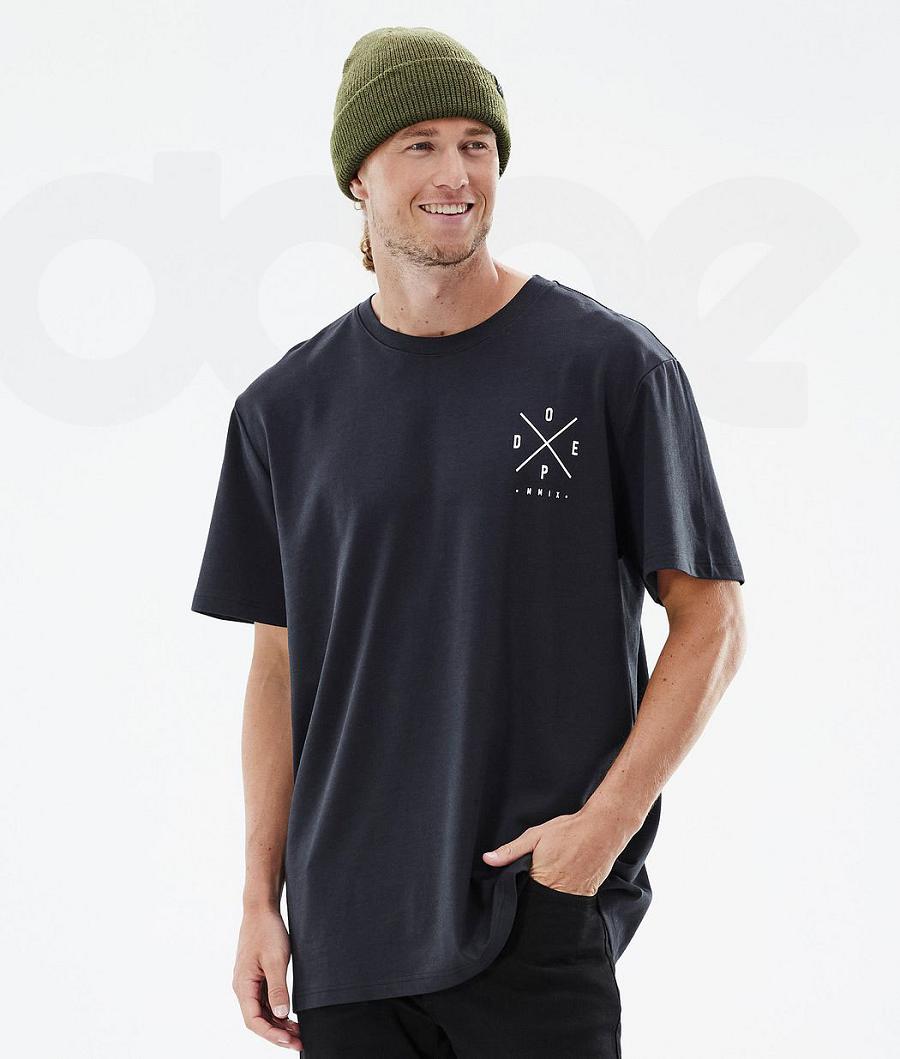 Black Men's Dope Standard T-shirts | NZ_D2136