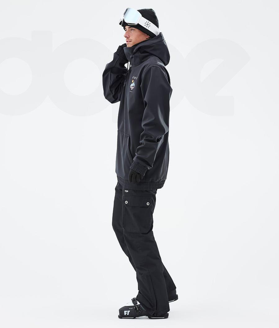 Black Men's Dope Yeti Ski Jackets | NZ_D2366
