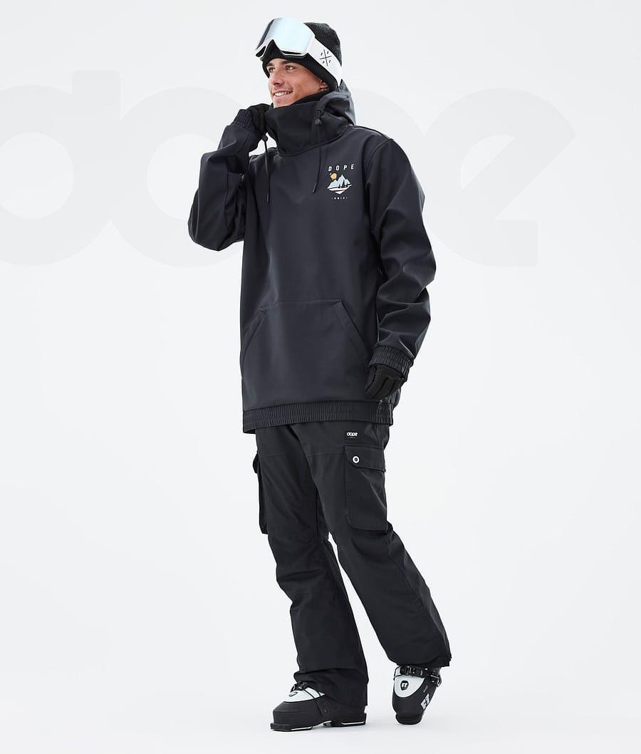 Black Men's Dope Yeti Ski Jackets | NZ_D2366