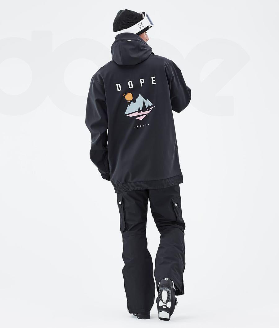 Black Men's Dope Yeti Ski Jackets | NZ_D2366