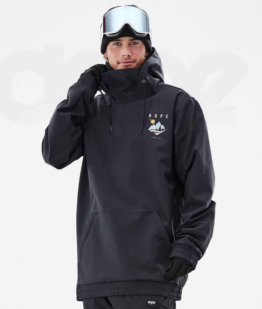 Black Men's Dope Yeti Snowboard Jackets | NZ_D1097