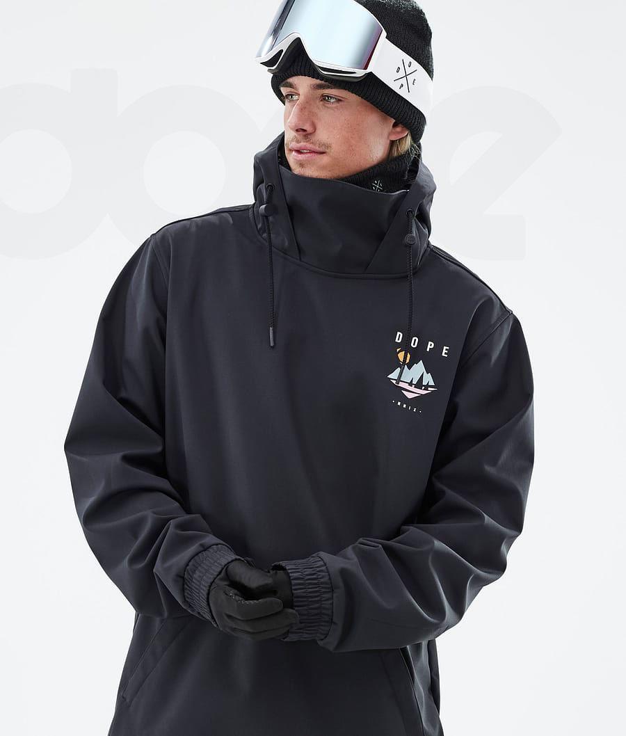 Black Men's Dope Yeti Snowboard Jackets | NZ_D1097