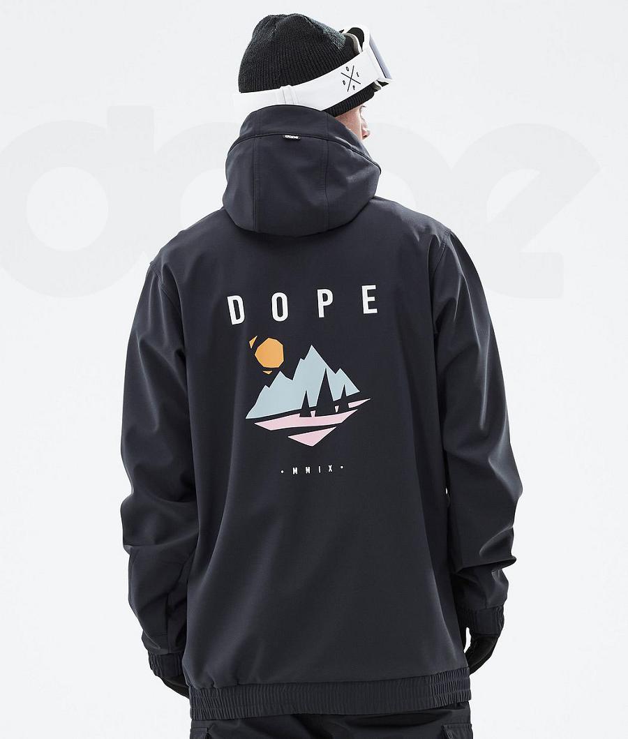 Black Men\'s Dope Yeti Snowboard Jackets | NZ_D1097