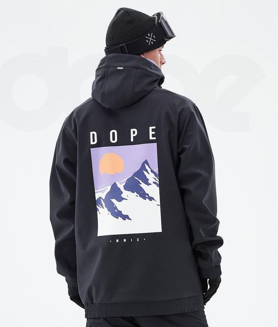 Black Men\'s Dope Yeti Snowboard Jackets | NZ_D1398