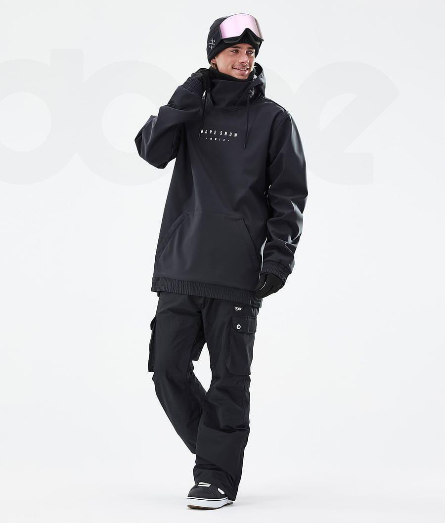Black Men's Dope Yeti Snowboard Jackets | NZ_D1596