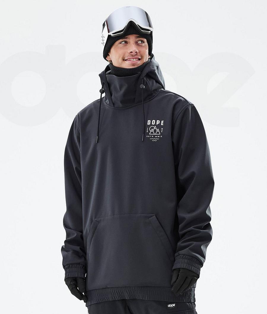 Black Men's Dope Yeti Snowboard Jackets | NZ_D2497