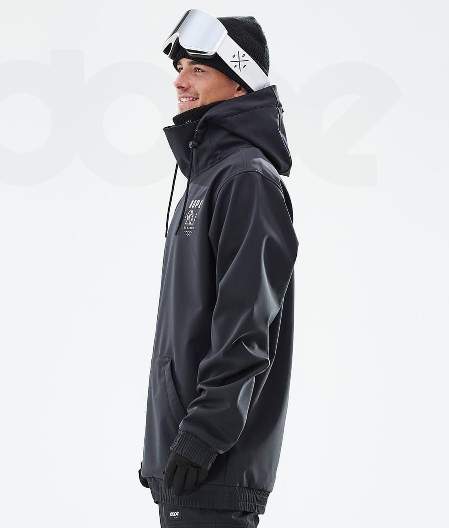 Black Men's Dope Yeti Snowboard Jackets | NZ_D2497