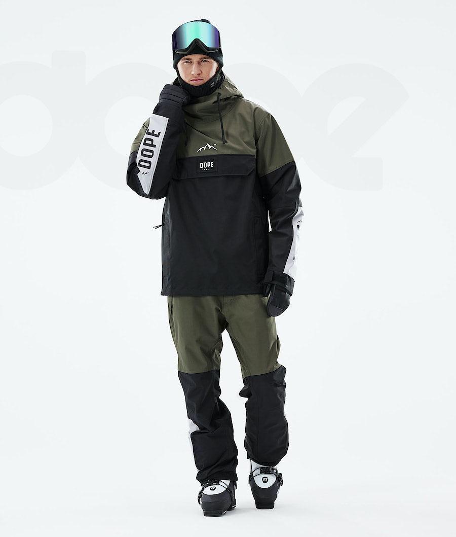 Black / Olive Men's Dope Blizzard LE Ski Jackets | NZ_D1763