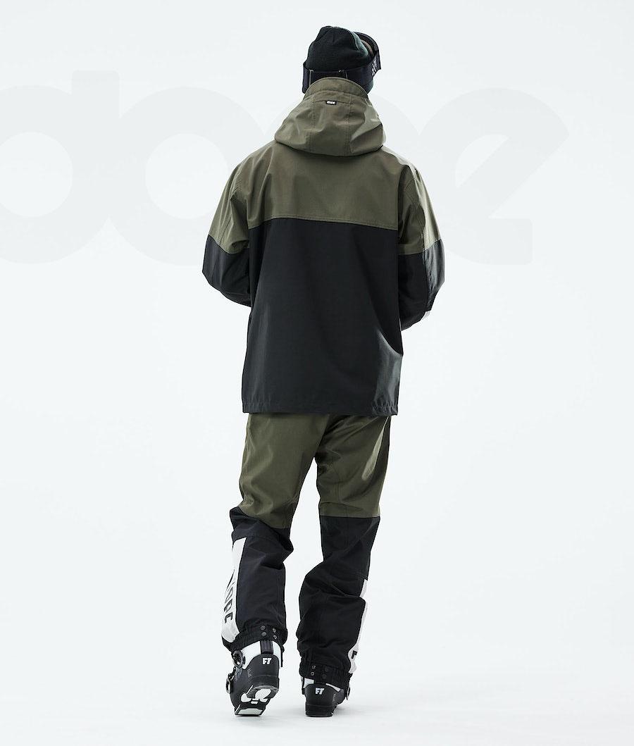 Black / Olive Men's Dope Blizzard LE Ski Jackets | NZ_D1763