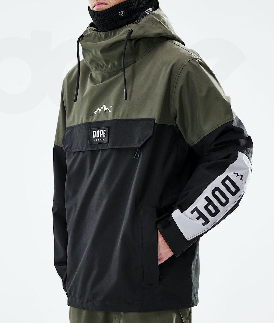 Black / Olive Men's Dope Blizzard LE Ski Jackets | NZ_D1763