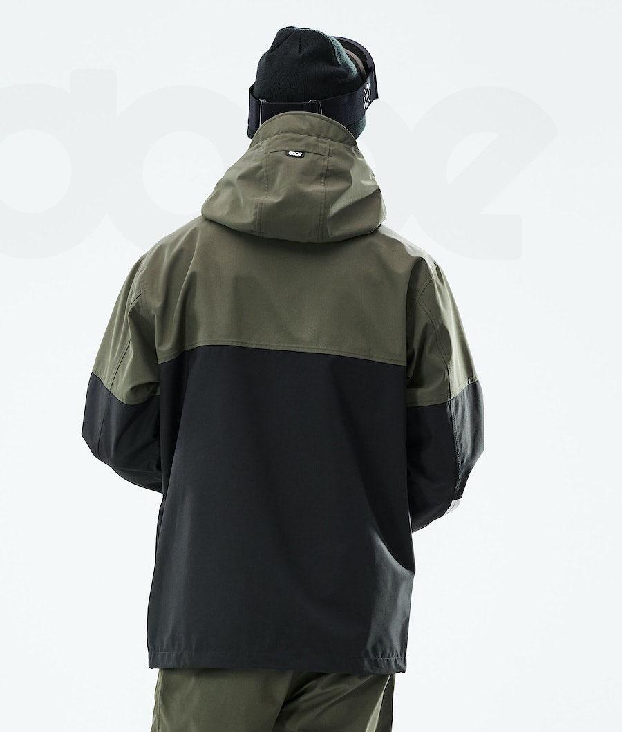 Black / Olive Men's Dope Blizzard LE Ski Jackets | NZ_D1763