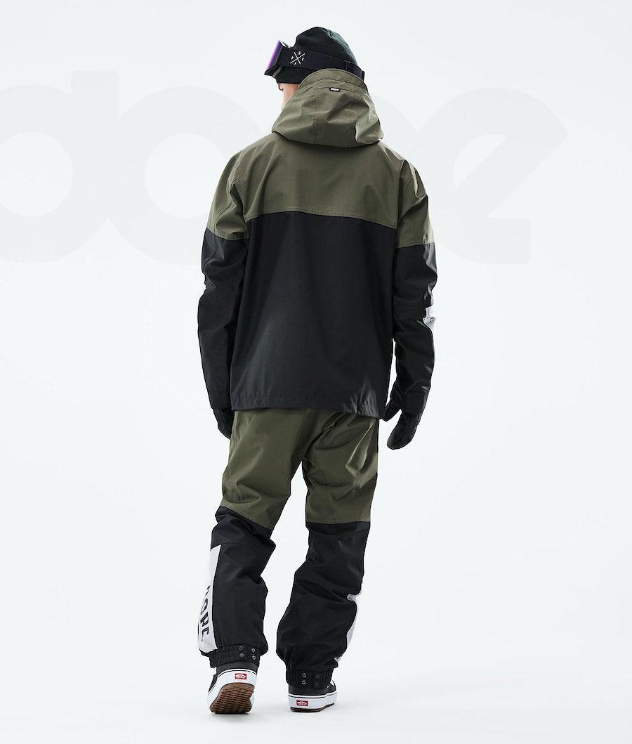 Black / Olive Men's Dope Blizzard LE Snowboard Jackets | NZ_D1242