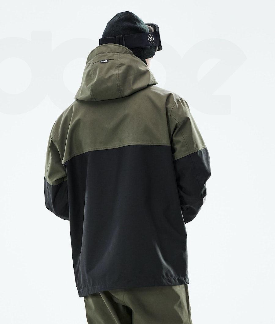 Black / Olive Men's Dope Blizzard LE Snowboard Jackets | NZ_D1242
