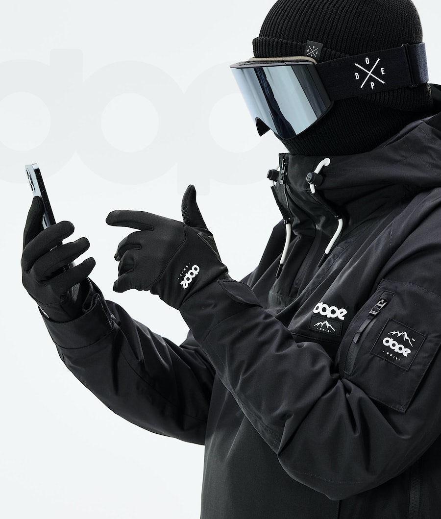 Black / White Men's Dope Power Snowboard Gloves | NZ_D1555