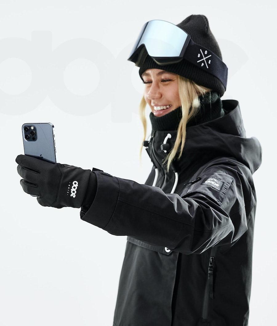 Black / White Men's Dope Power Snowboard Gloves | NZ_D1555