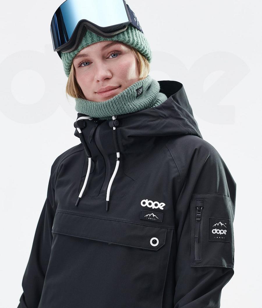 Black Women's Dope Annok Long W Ski Jackets | NZ_D2471