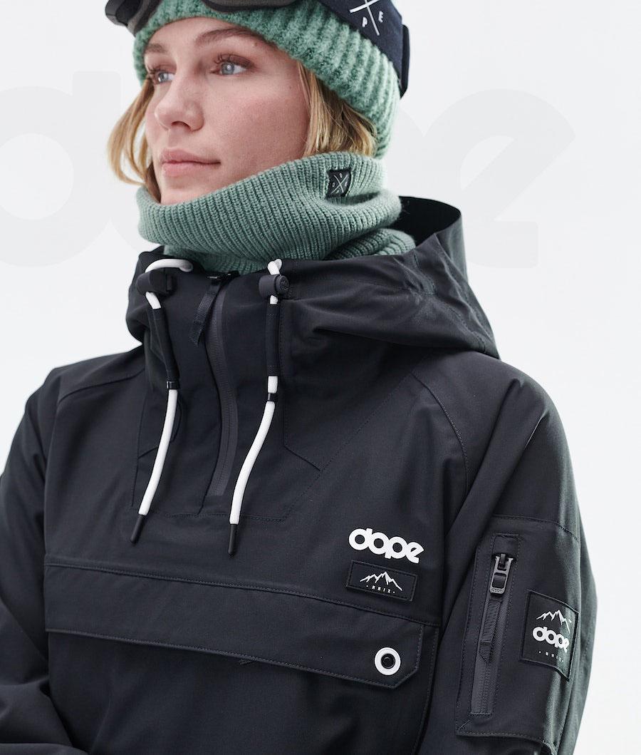 Black Women's Dope Annok Long W Ski Jackets | NZ_D2471