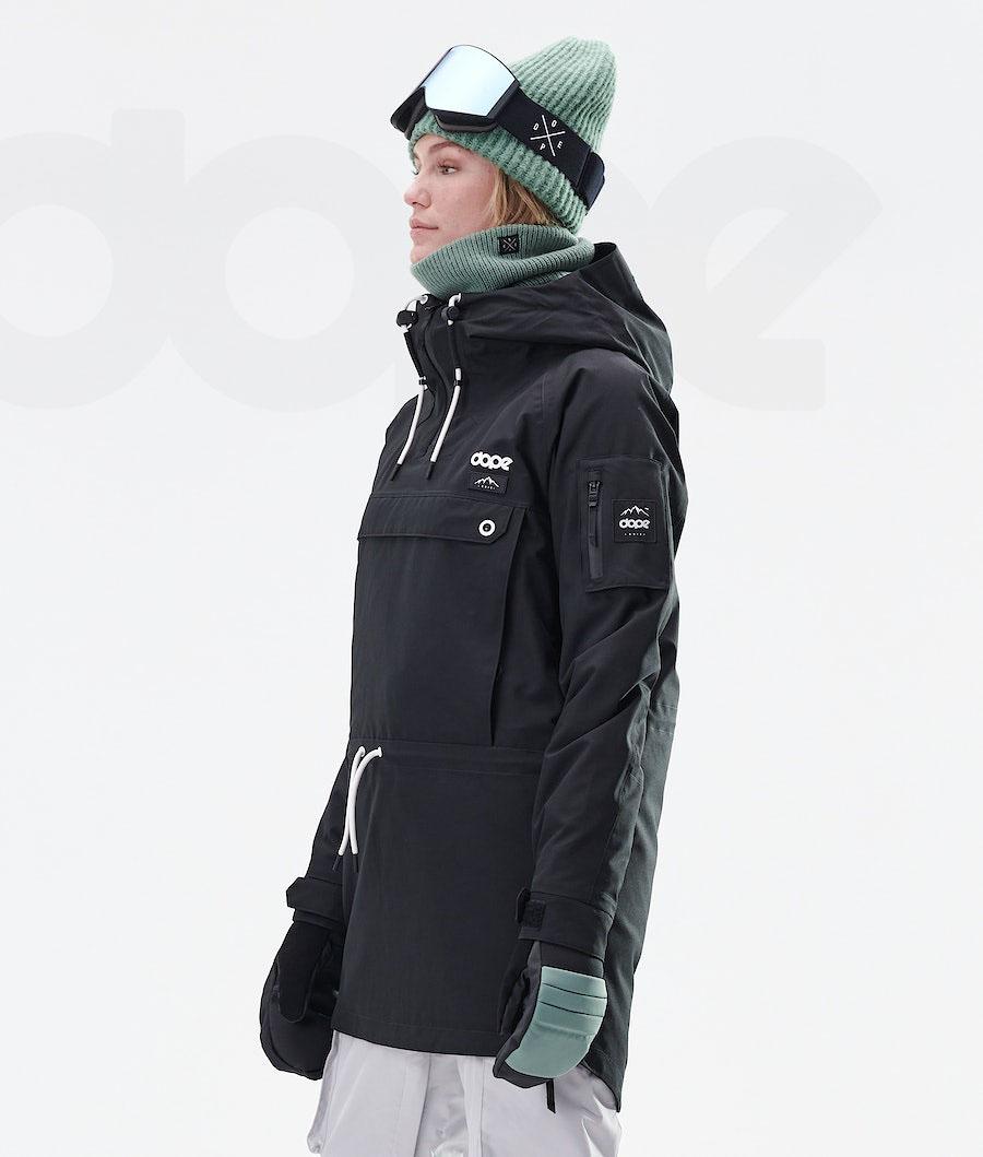 Black Women's Dope Annok Long W Ski Jackets | NZ_D2471