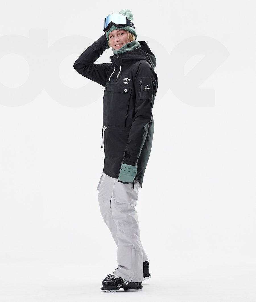 Black Women's Dope Annok Long W Ski Jackets | NZ_D2471