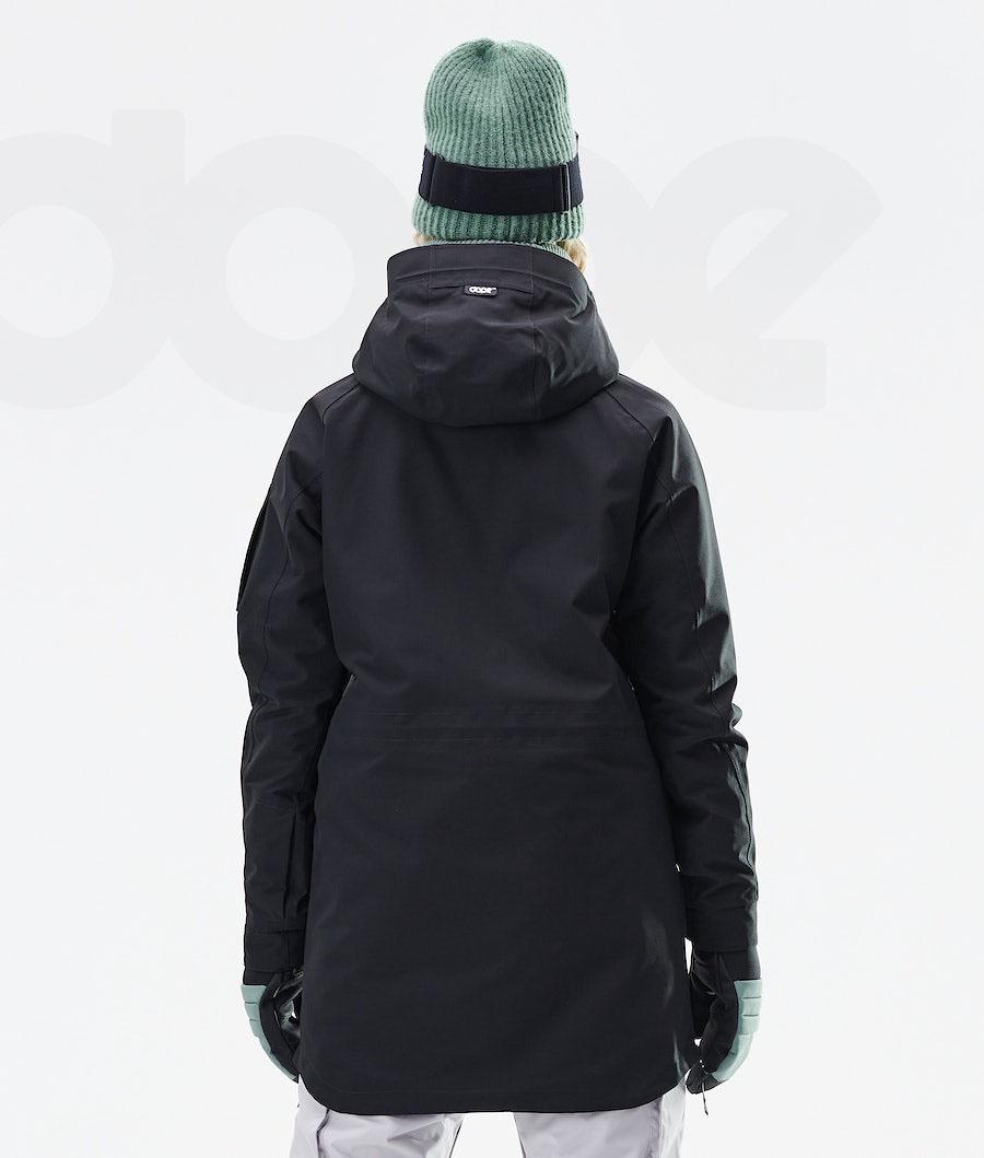 Black Women's Dope Annok Long W Ski Jackets | NZ_D2471