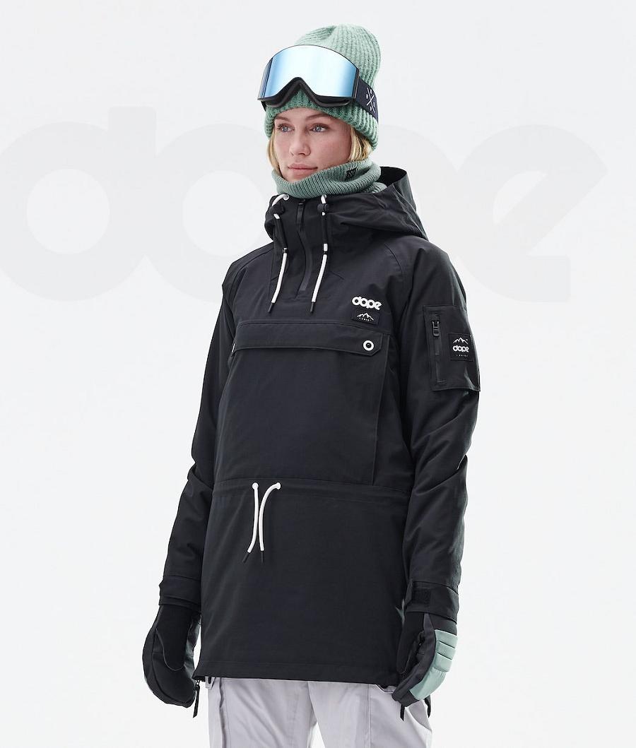 Black Women\'s Dope Annok Long W Ski Jackets | NZ_D2471