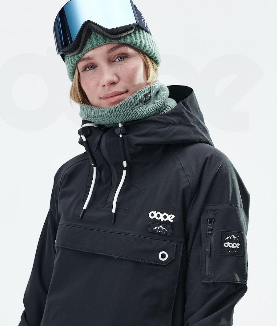 Black Women's Dope Annok Long W Snowboard Jackets | NZ_D1651