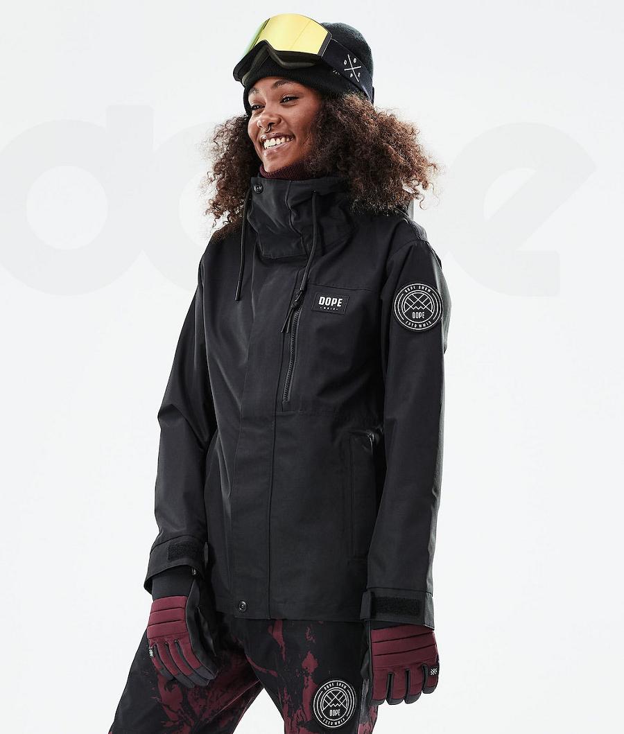 Black Women\'s Dope Blizzard W Full Zip 2021 Snowboard Jackets | NZ_D2280