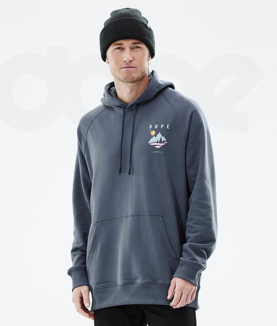 Blue Men's Dope Common Hoodies | NZ_D1851