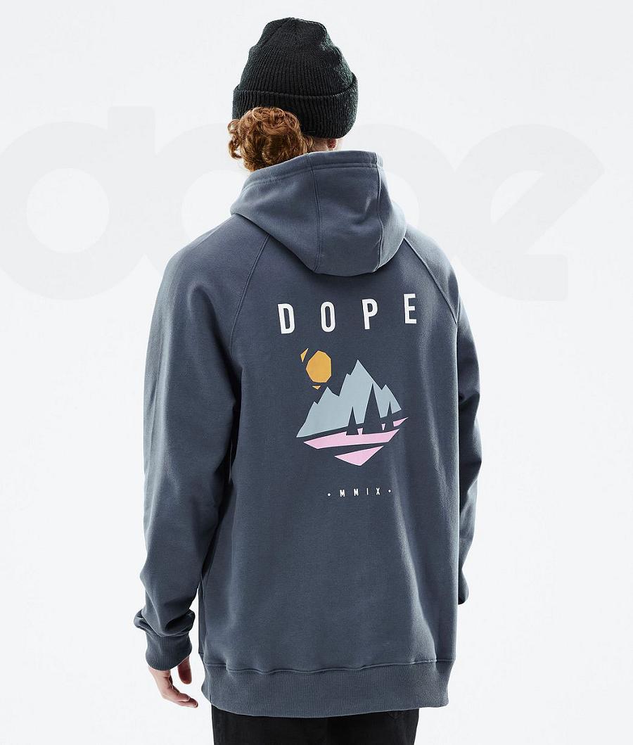 Blue Men\'s Dope Common Hoodies | NZ_D1851