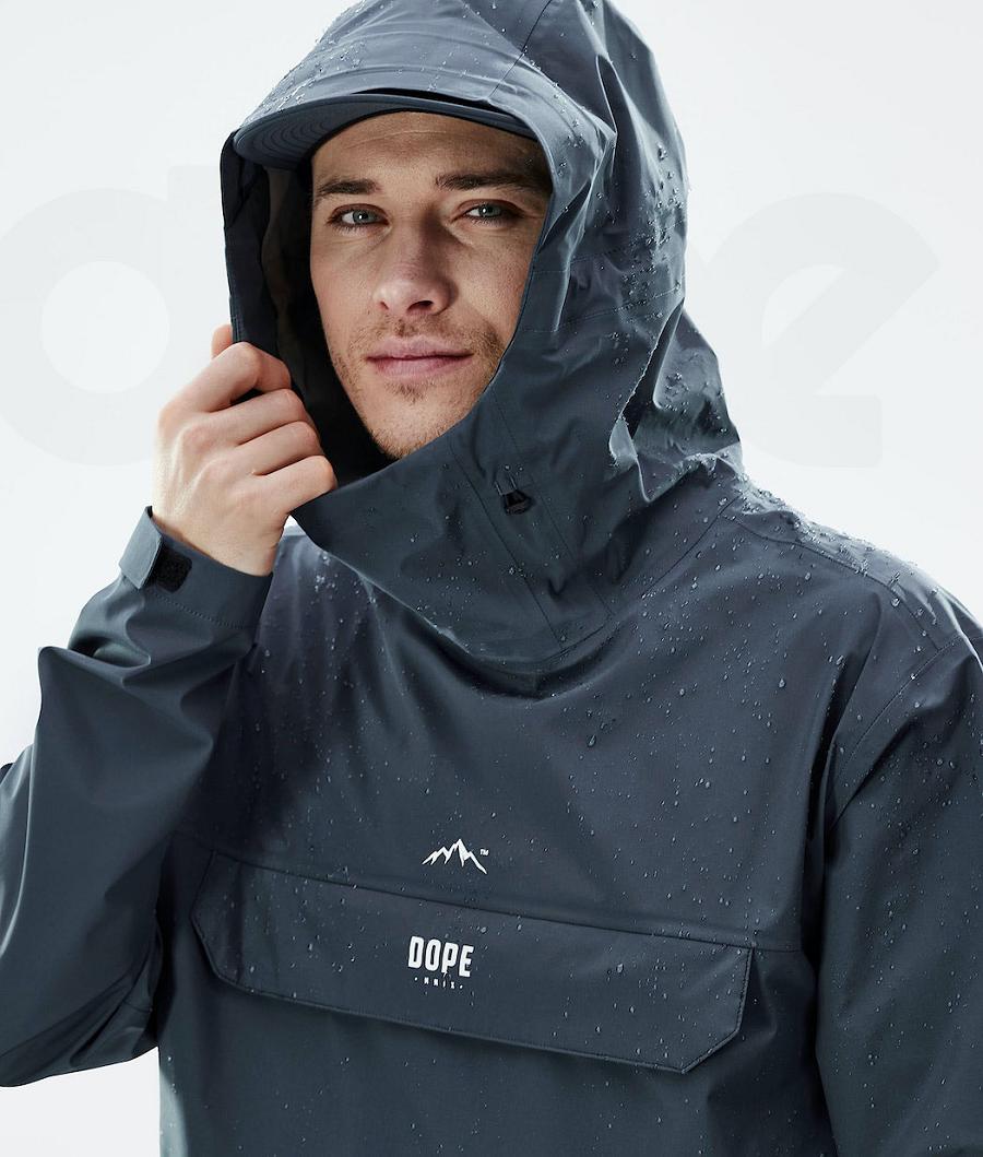Blue Men's Dope Downpour Outdoor Jackets | NZ_D2235