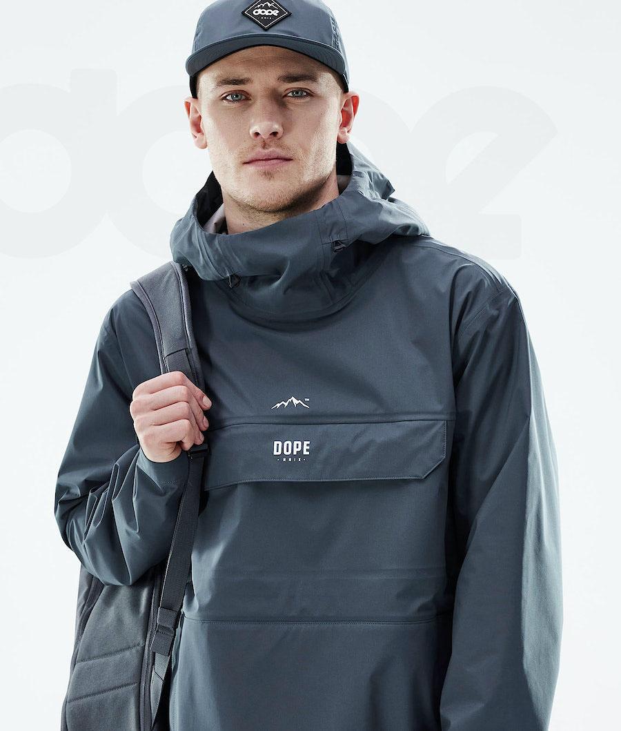 Blue Men's Dope Downpour Outdoor Jackets | NZ_D2235