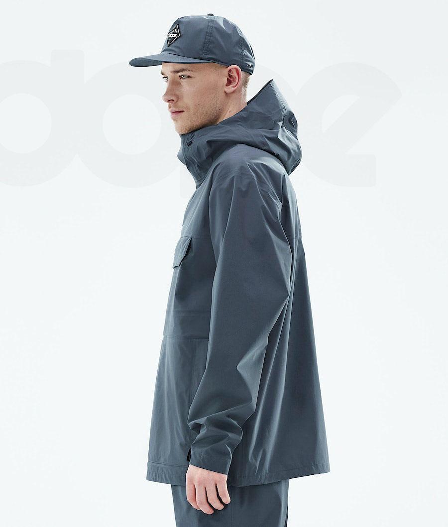 Blue Men's Dope Downpour Outdoor Jackets | NZ_D2235
