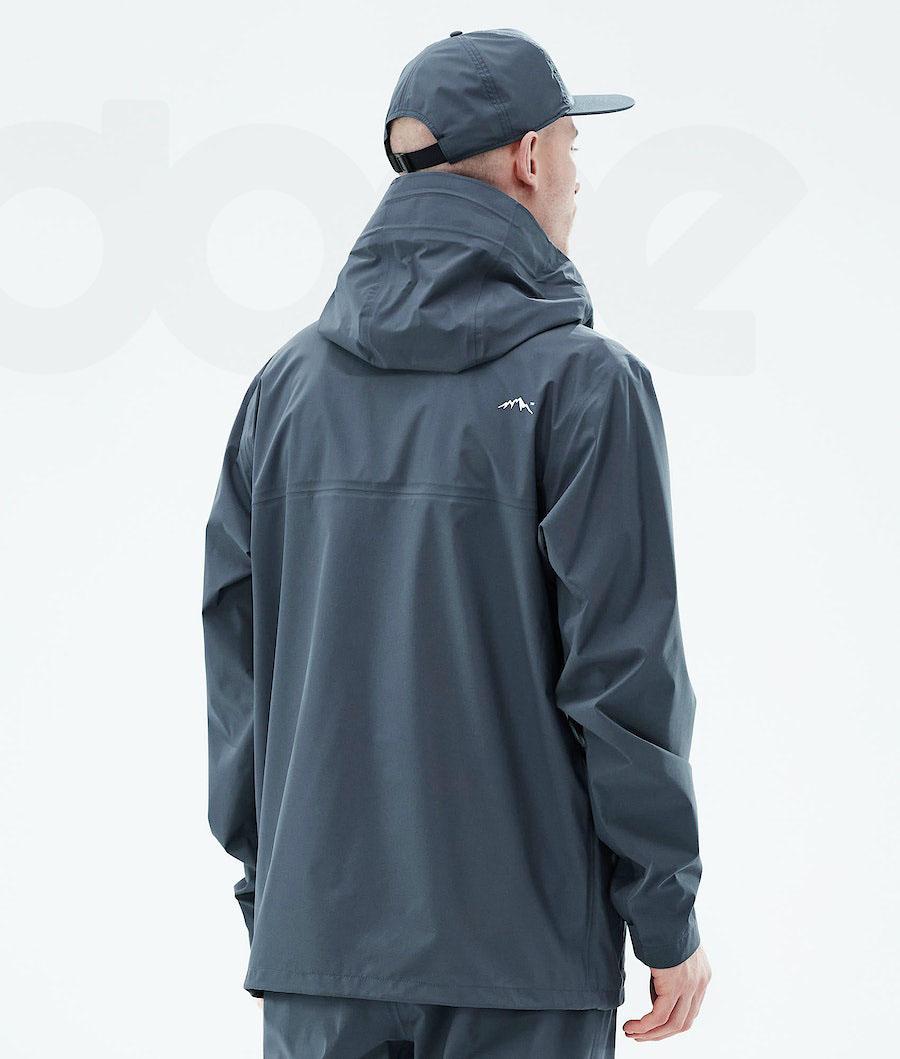 Blue Men's Dope Downpour Outdoor Jackets | NZ_D2235