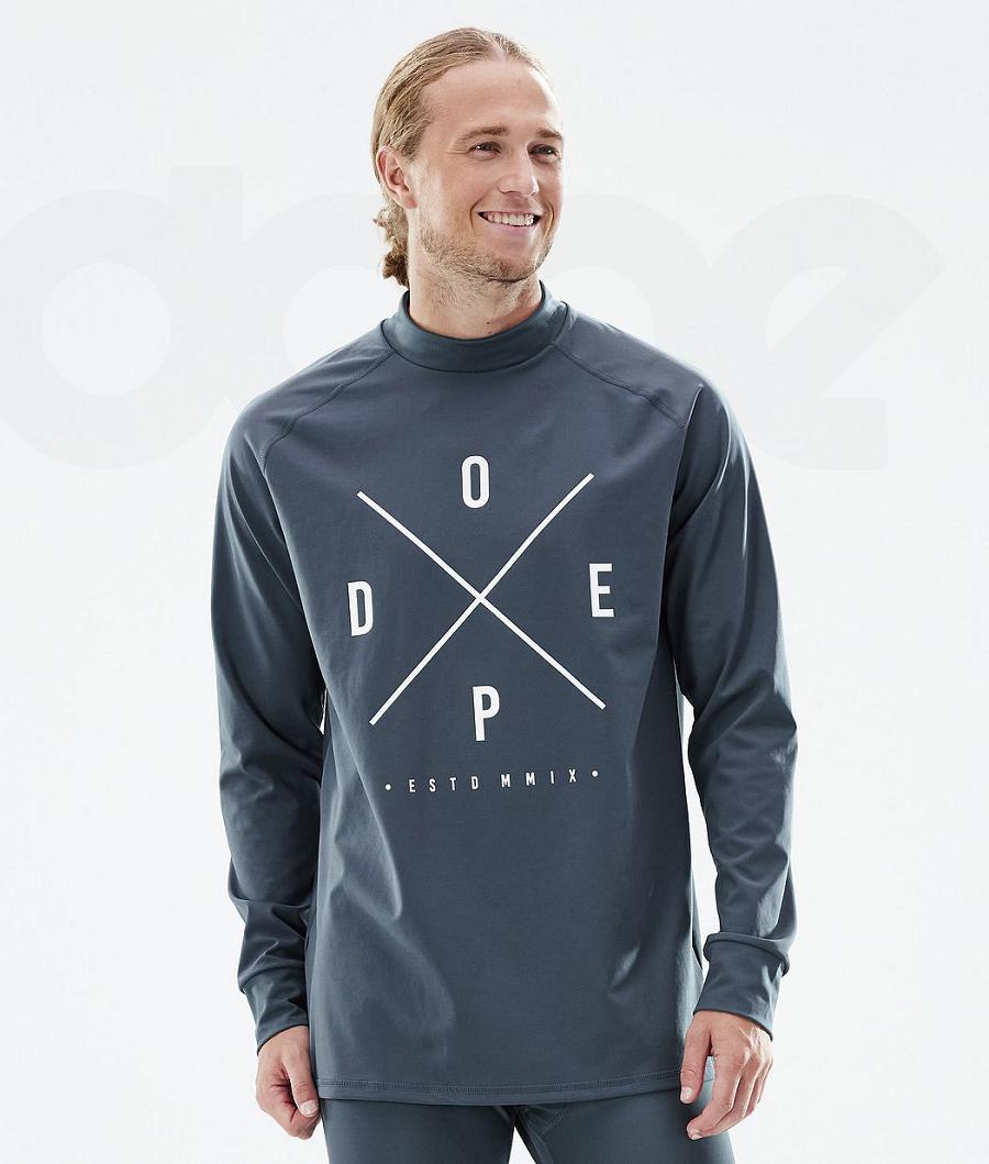 Blue Men\'s Dope Snuggle Base Layer Tops | NZ_D1927