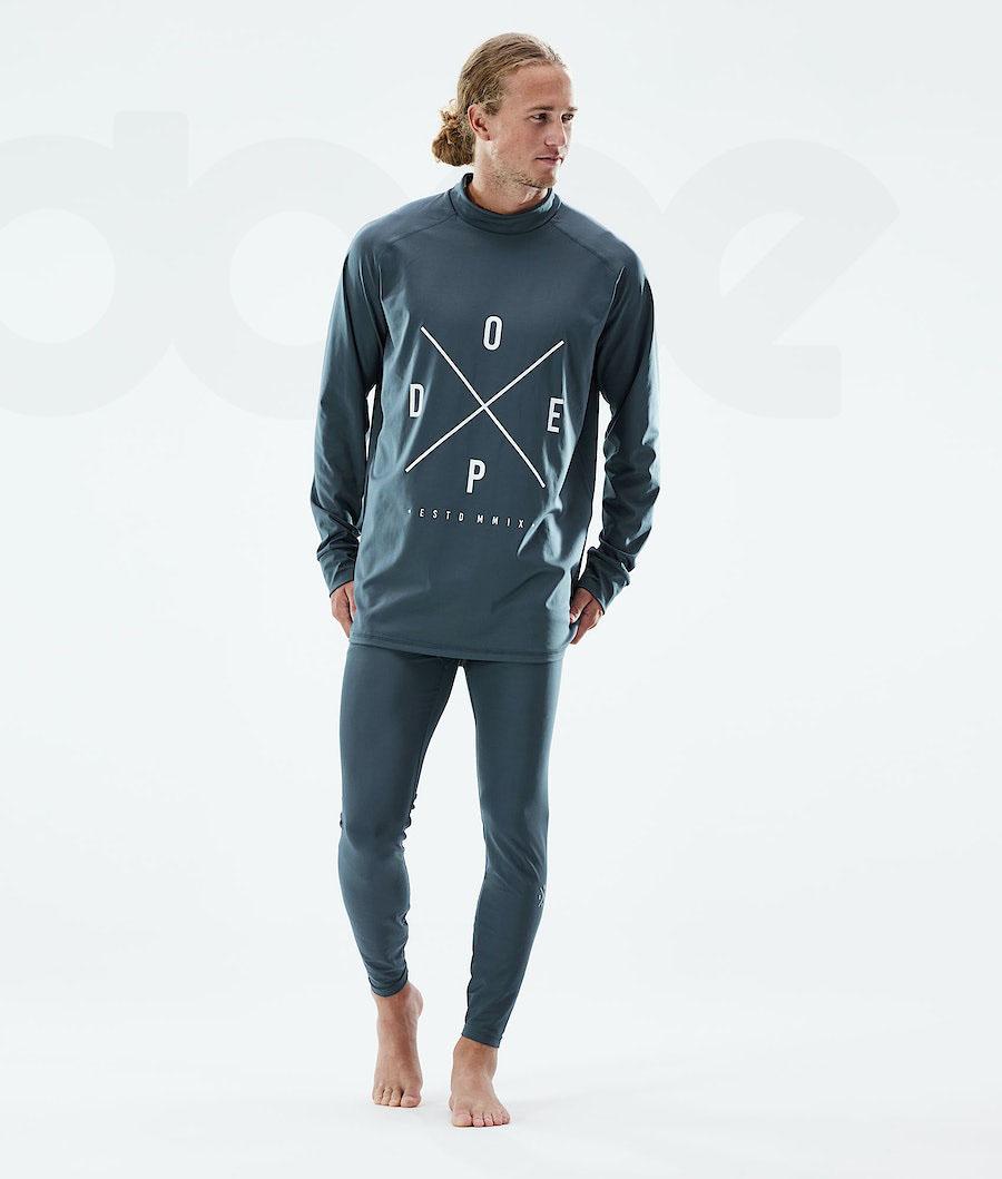 Blue Men's Dope Snuggle Base Layer Tops | NZ_D2044