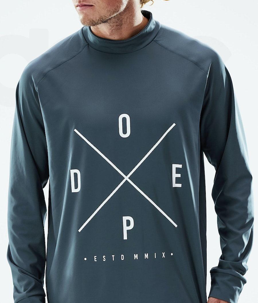 Blue Men's Dope Snuggle Base Layer Tops | NZ_D2044