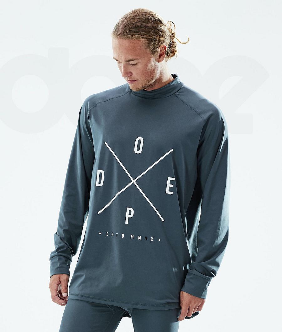 Blue Men\'s Dope Snuggle Base Layer Tops | NZ_D2044