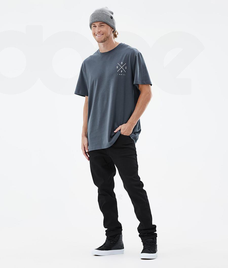 Blue Men's Dope Standard T-shirts | NZ_D1349